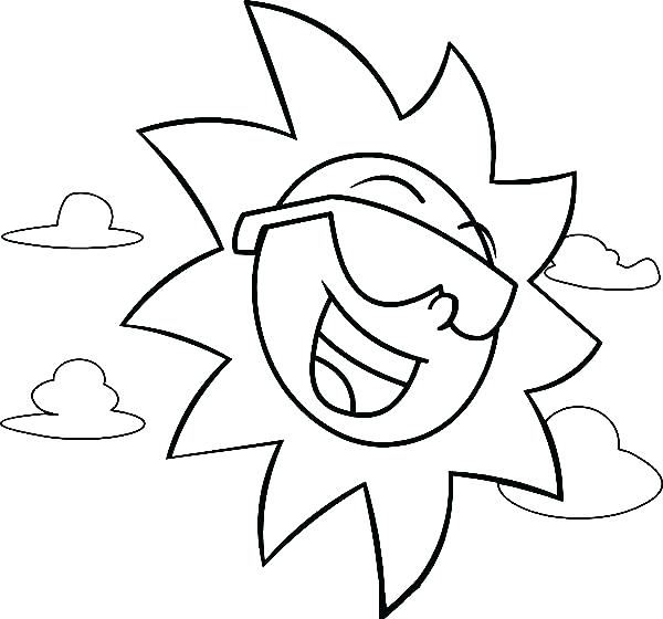 600x560 Sun Coloring Pages Ideal Sun Coloring Page Online Black White