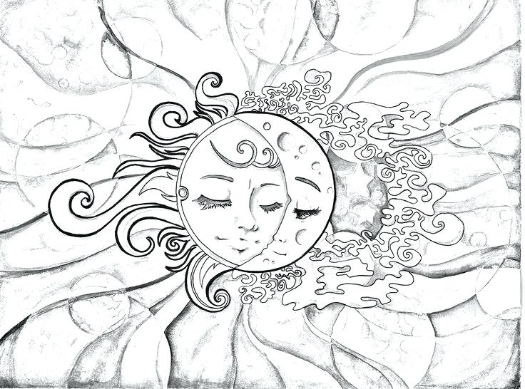 736x546 Sun And Moon Coloring Pages With Coloring Pages Plus Adult