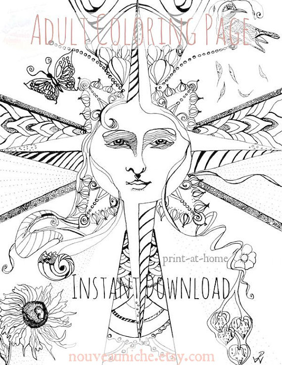 570x737 Adult Coloring Pages, Sun Illustration Zentangle, Plus Bonus
