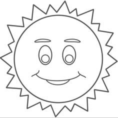 236x236 Printable Cartoon Character Smiling Sun Coloring Pages