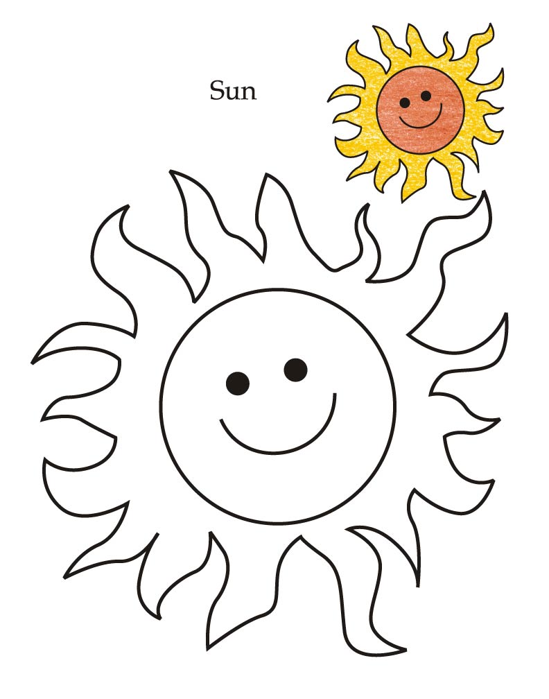 Sun Coloring Pages For Preschoolers