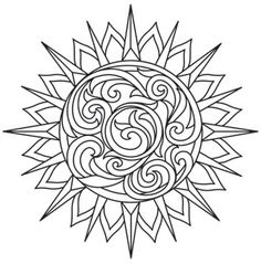 236x239 Sun Mandala Coloring Pages Zen Templates Mandala