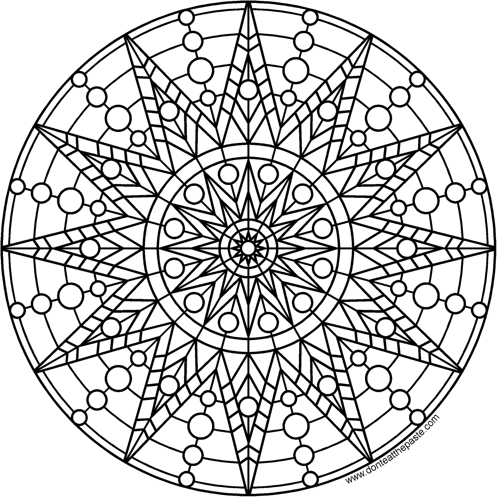 1600x1600 Sun Mandala To Print And Color Mandala, Star And Printing