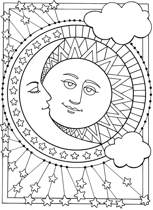 Welcome To Dover Publications Sun, Moon And Stars Designs To Color 650x893 Welcome To Dover Publications Sun, Moon And Stars Designs To Color