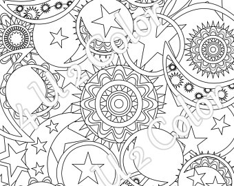 Sun Moon Stars Coloring Pages At Getcolorings Free Printable 8820 | The ...