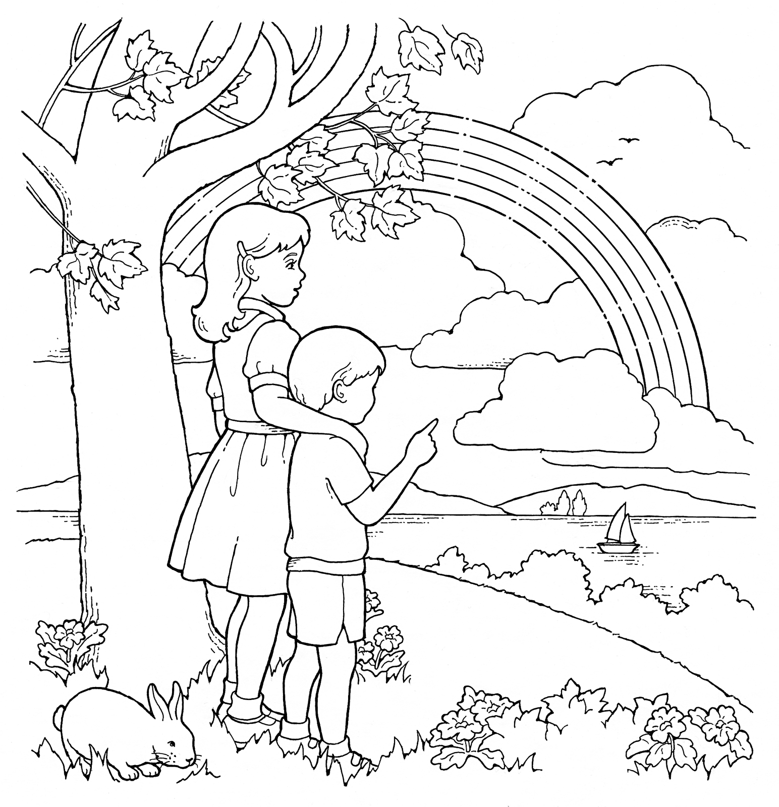 Primary Coloring Page Children And Rainbow Ldsprimary Lds Primary 1544x1600 Primary Coloring Page Children And Rainbow Ldsprimary Lds Primary