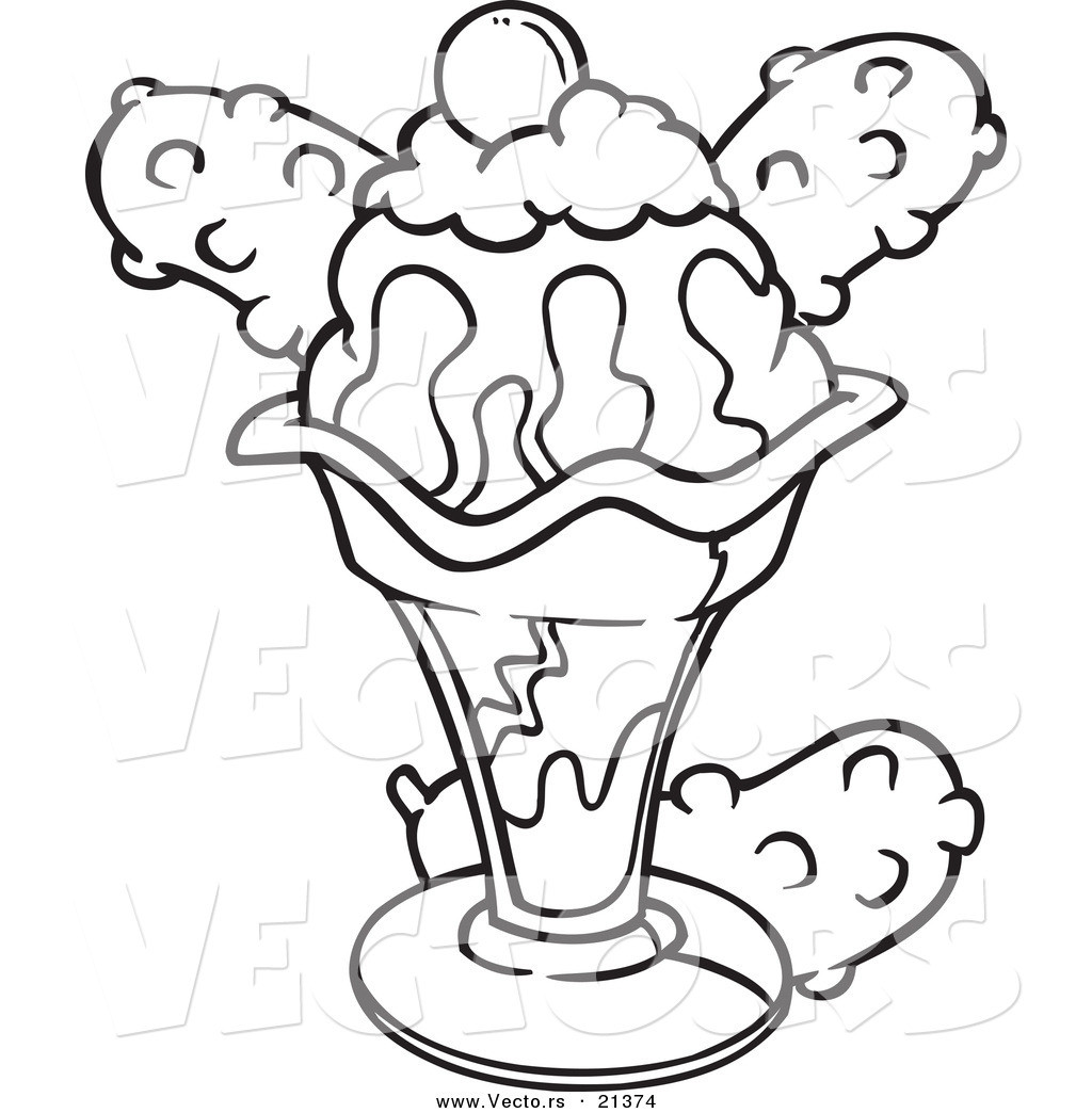 Innovative Ice Cream Sundae Coloring Page Vector Of A Cartoon 1024x1044 Innovative Ice Cream Sundae Coloring Page Vector Of A Cartoon