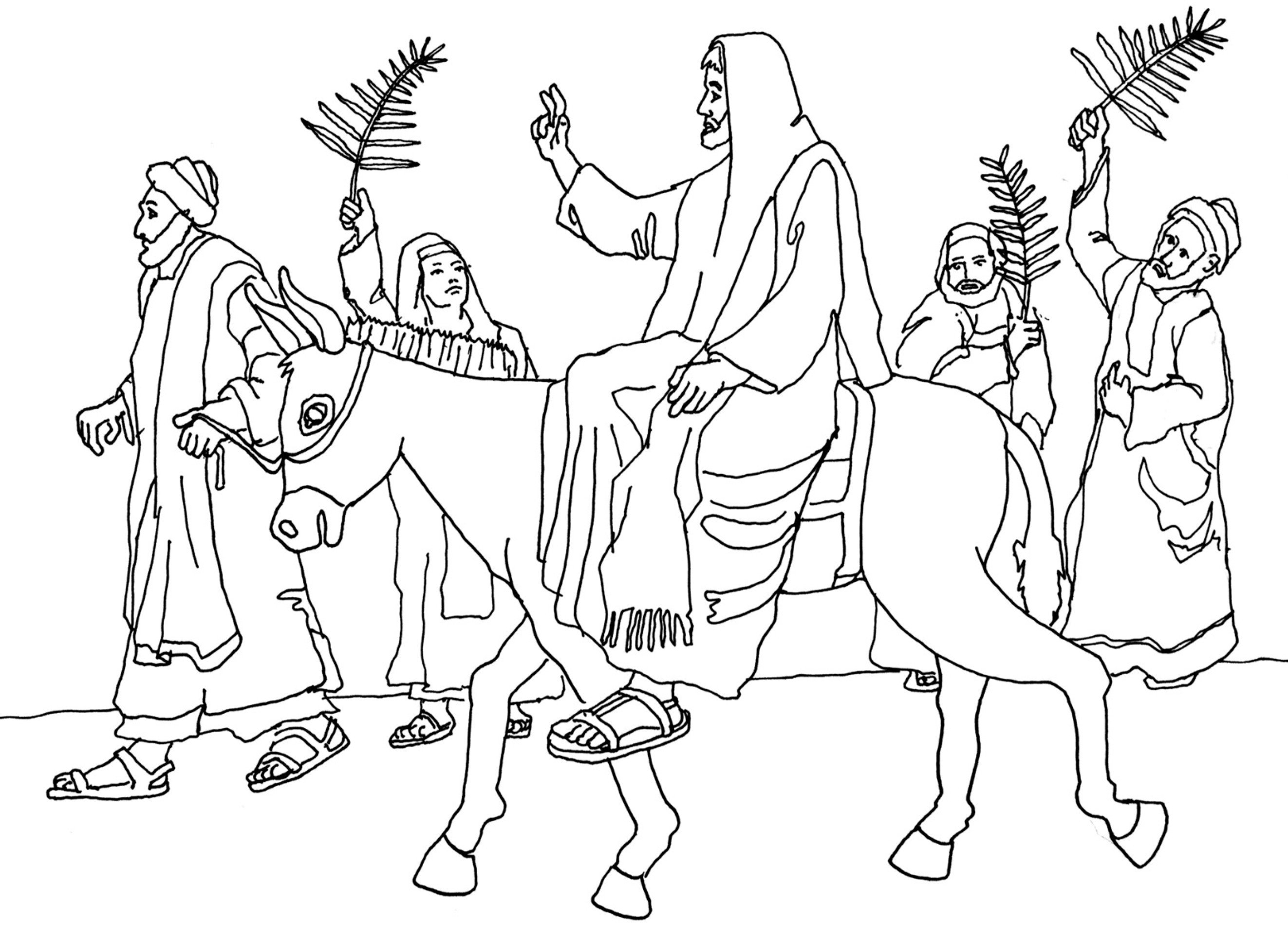 2645x1935 Palm Sunday Coloring Page
