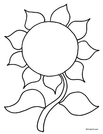 Sunflower Coloring Page. Printable Pages From Kinderart 350x455 Sunflower Coloring Page. Printable Pages From Kinderart