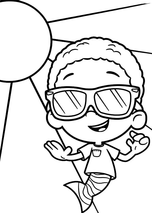 Goby Wear Cool Sunglasses In Bubble Guppies Coloring Page 600x840 Goby Wear Cool Sunglasses In Bubble Guppies Coloring Page