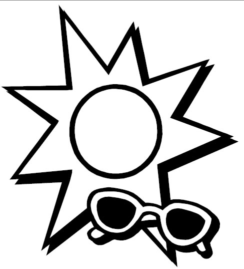 Sun With Sunglasses Coloring Page 488x537 Sun With Sunglasses Coloring Page