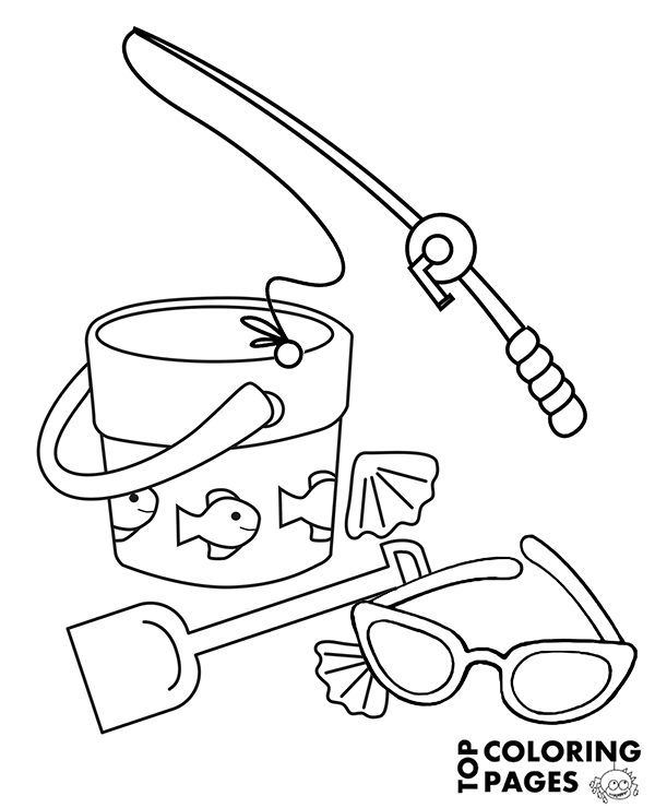Fishing Rod Sunglasses Coloring Page To Print Or Download For Free 600x740 Fishing Rod Sunglasses Coloring Page To Print Or Download For Free