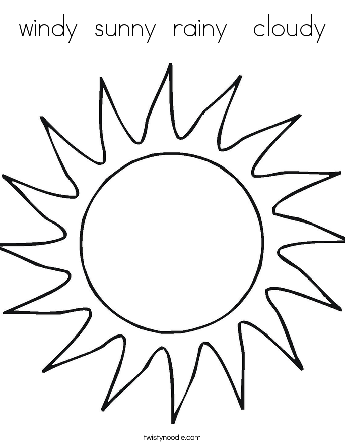 685x886 Windy Sunny Rainy Cloudy Coloring Page