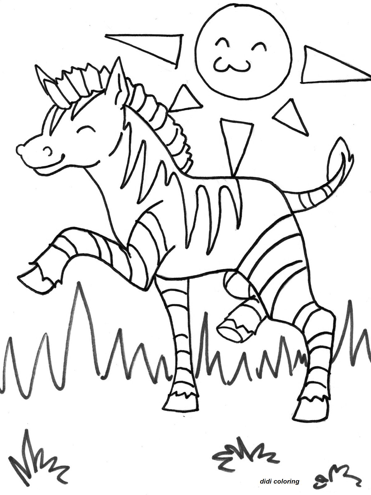 1200x1600 Printable Exited Zebra Horse Grazing In Sunny Weather Coloring
