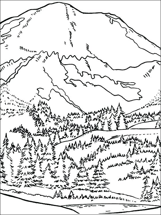 560x750 Mountain Coloring Pages Print