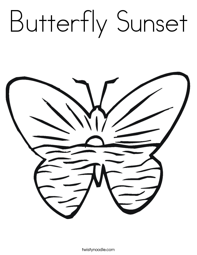 685x886 Butterfly Sunset Coloring Page