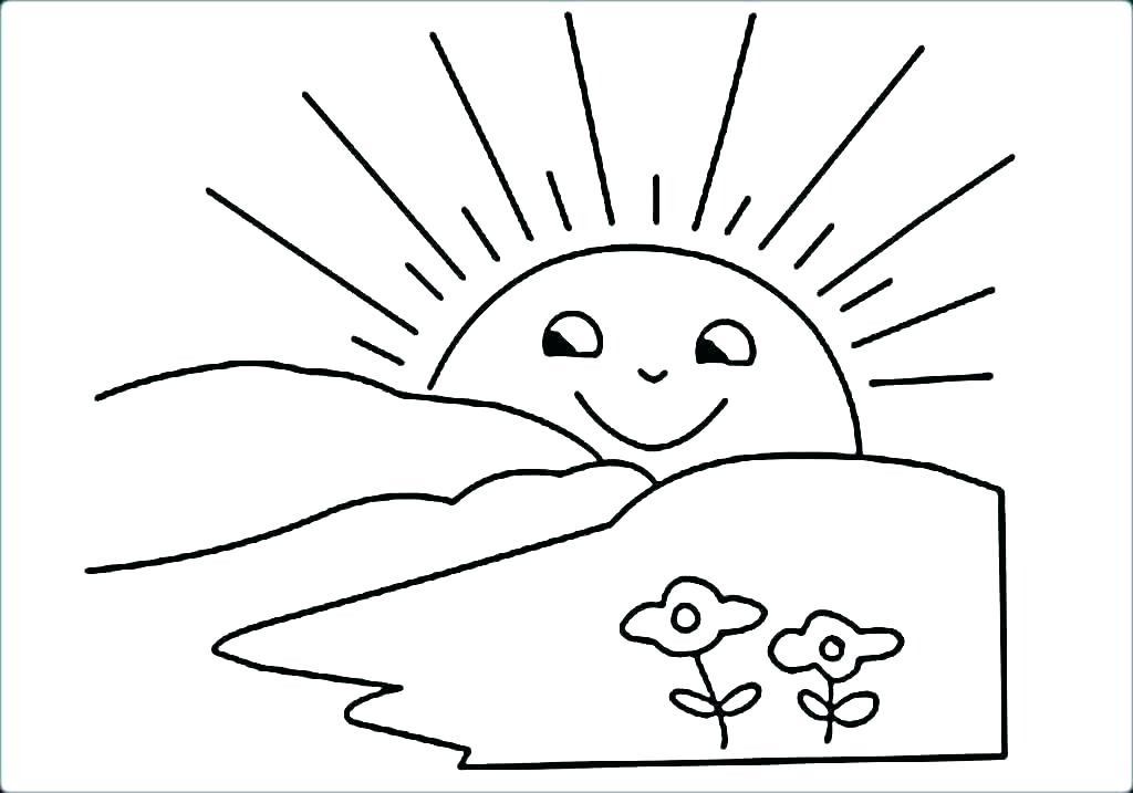 1024x717 Sun Coloring Pages The Sun Is Shy And Hide Behind The Clouds