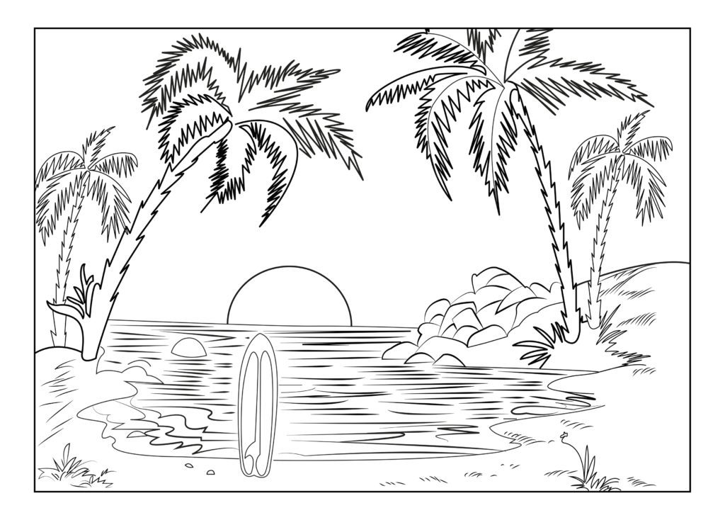1024x734 Sunset Coloring Pages Sunset Coloring Pages Sunset Coloring Pages