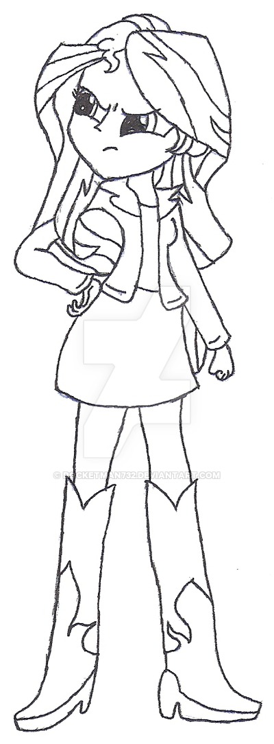 400x1084 Sunset Shimmer Equestria Girl Coloring Page