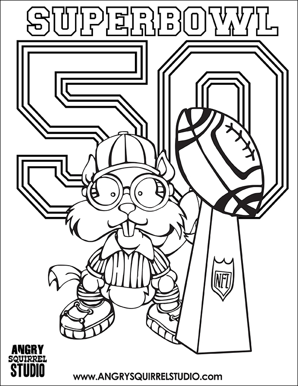 Free Coloring Pages Superbowl 50 Angry Squirrel Studio 612x792 Free Coloring Pages Superbowl 50 Angry Squirrel Studio