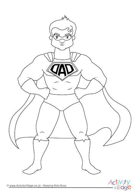 460x650 Superdad Colouring Page