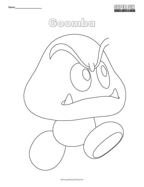 Goomba Nintendo Coloring Super Fun Coloring Pages 464x600 Goomba Nintendo Coloring Super Fun Coloring Pages