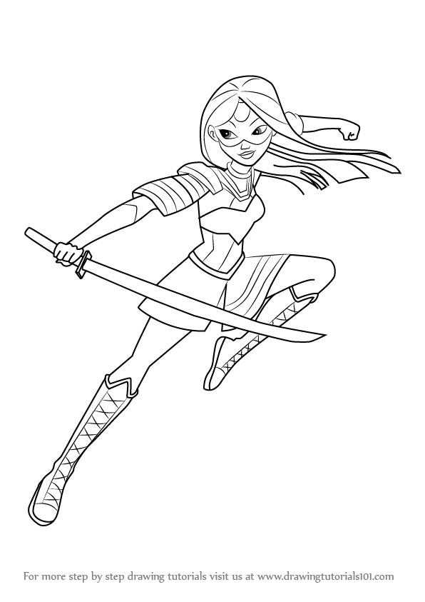 Learn How To Draw Katana From Dc Super Hero Girls (Dc Super Hero 596x843 Learn How To Draw Katana From Dc Super Hero Girls (Dc Super Hero