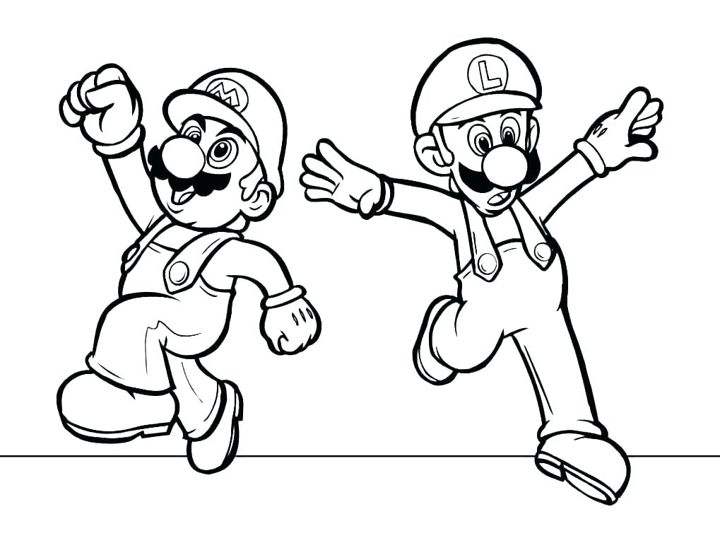 1019x768 Super Mario Bros Coloring Pages