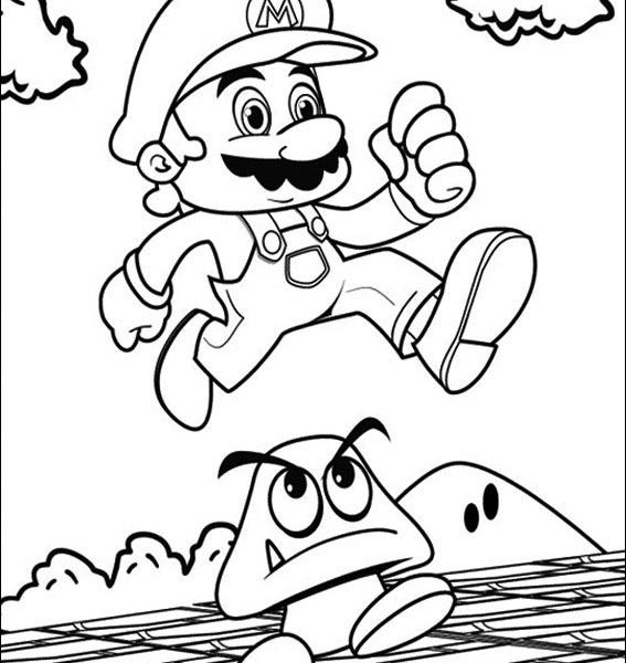 Mario Bros Printable Coloring Pages Super Mario Bros Coloring 567x600 Mario Bros Printable Coloring Pages Super Mario Bros Coloring
