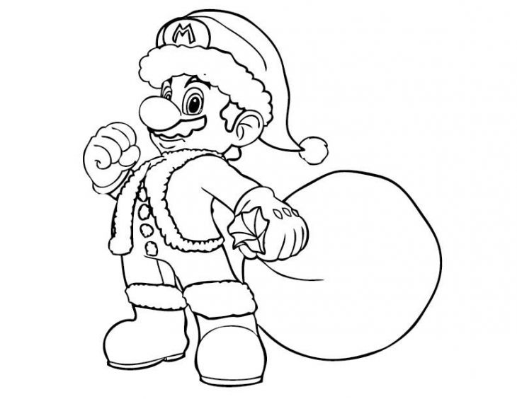 Super Mario In Santa Claus Costume Coloring Page Fun Coloring 730x564 Super Mario In Santa Claus Costume Coloring Page Fun Coloring