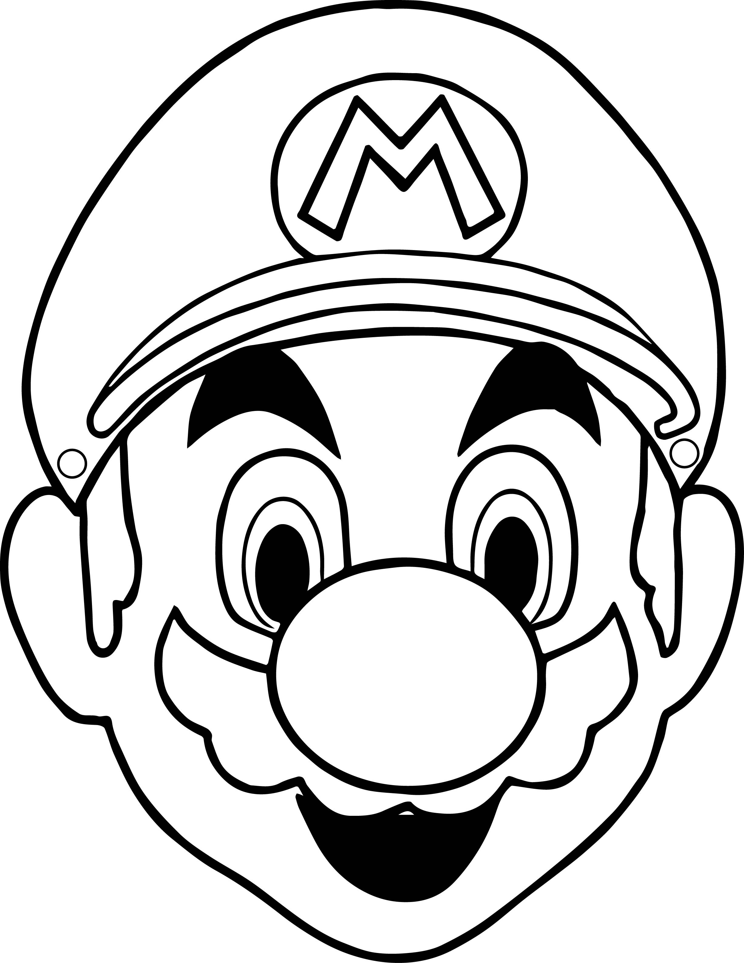 2451x3173 Face Coloring Page Stitch Pages Copy Halloween Masks Super Mario