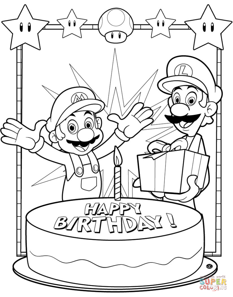 Super Mario Bros Coloring Pages Free Happy Birthday Get Bubbles 805x1024 Super Mario Bros Coloring Pages Free Happy Birthday Get Bubbles