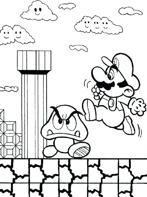 600x807 Super Mario Bros Printable Colouring Pages Icontent