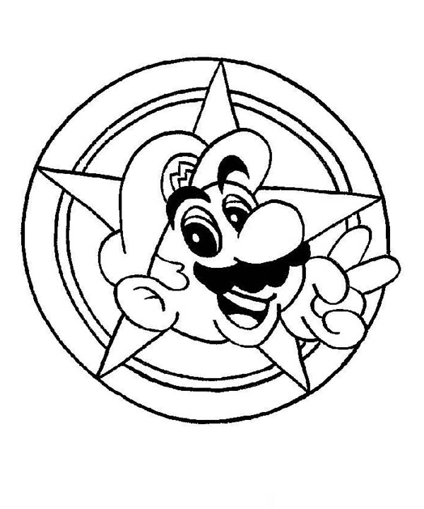 Super Mario Brothers Galaxy Coloring Page Color Luna 600x720 Super Mario Brothers Galaxy Coloring Page Color Luna
