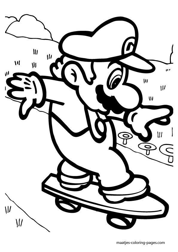 Super Mario Coloring Page 595x842 Super Mario Coloring Page