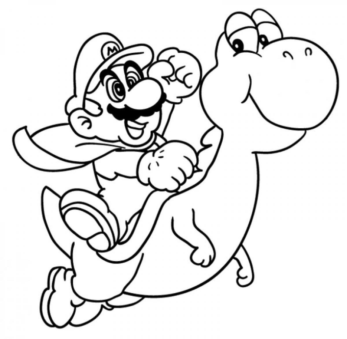 Super Mario Pictures Print Mario And Yoshi Coloring Pages 1200x1173 Super Mario Pictures Print Mario And Yoshi Coloring Pages