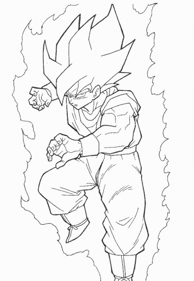 381x550 Goku Ssj2 Coloring Pages Goku Super Saiyan 2 Drawing