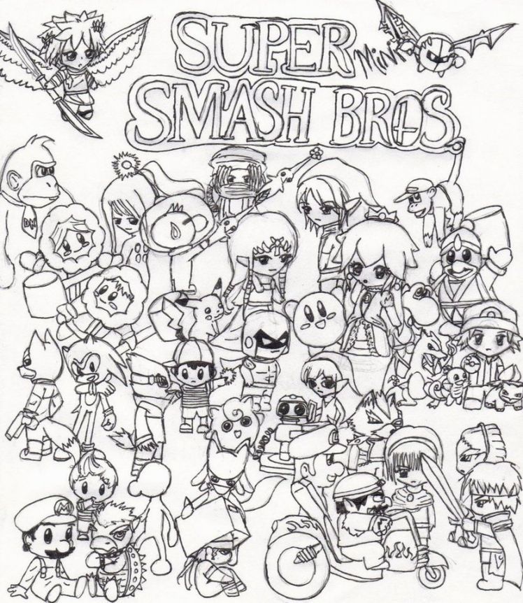 748x862 Super Smash Brothers Coloring Pages Coloring Pages