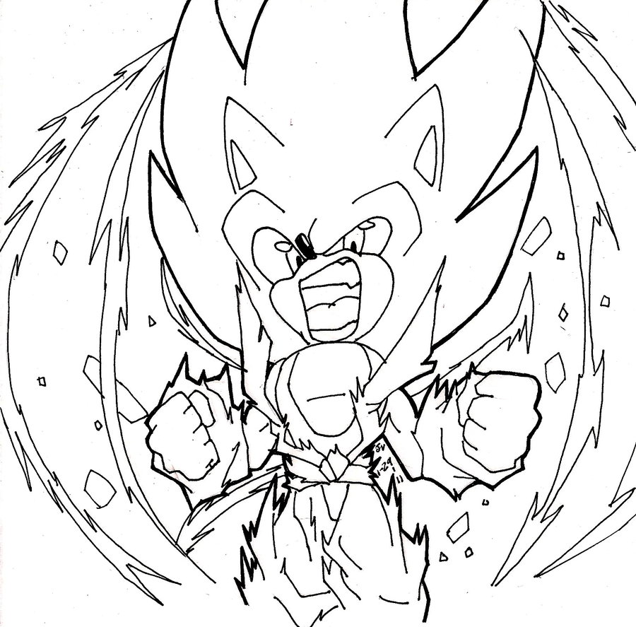 900x887 Portfolio Dark Super Sonic Coloring Pages Shadow Drawing