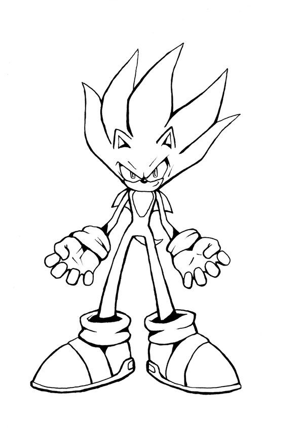 600x846 Awesome Super Sonic Coloring Pages Free Download Anime