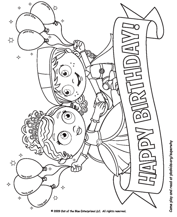 Printable Black And White Super Why! Coloring Page 565x692 Printable Black And White Super Why! Coloring Page