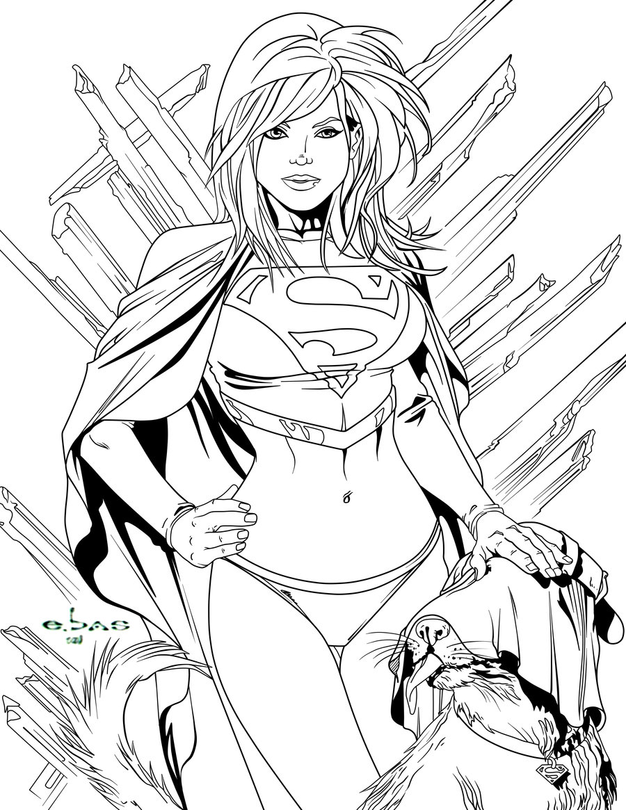 900x1165 Supergirl Coloring Pages