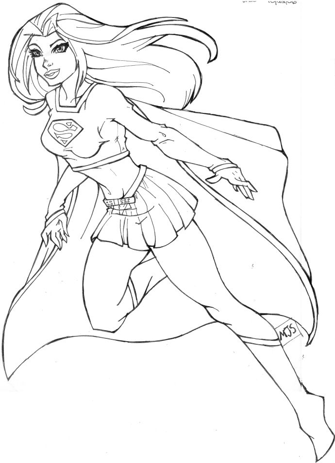 690x951 Supergirl Coloring Pages 04 For The Home Supergirl