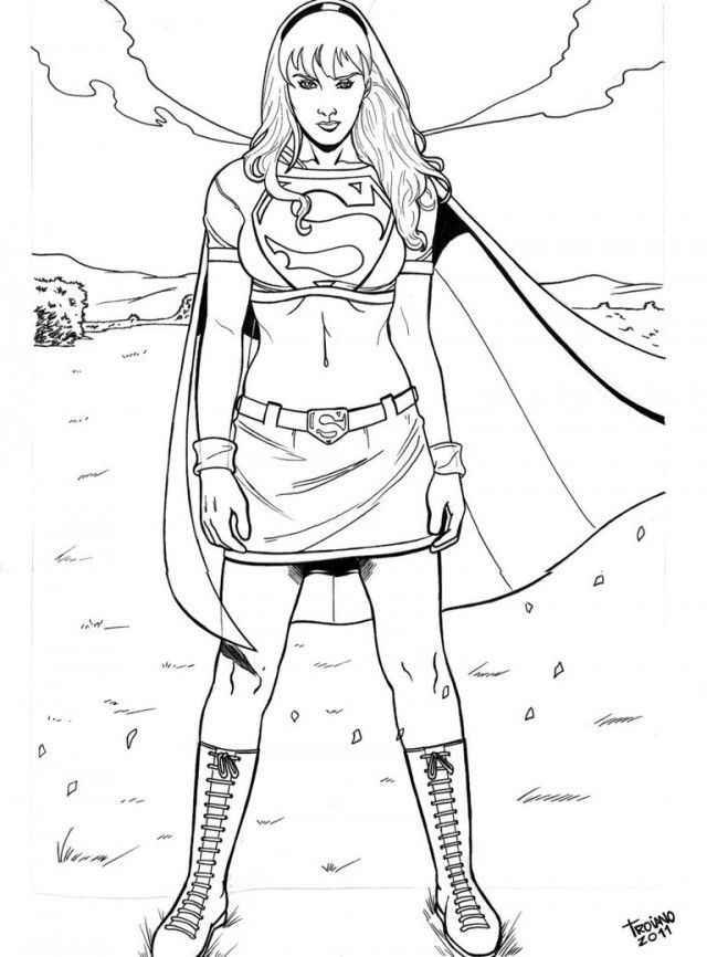 640x866 Free Supergirl Coloring Pages 457136