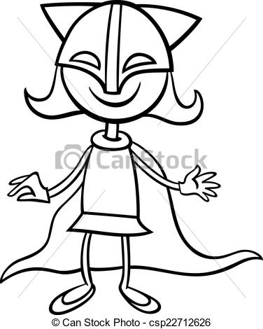 Superhero Girl Cartoon Coloring Page. Black And White Cartoon 376x470 Superhero Girl Cartoon Coloring Page. Black And White Cartoon