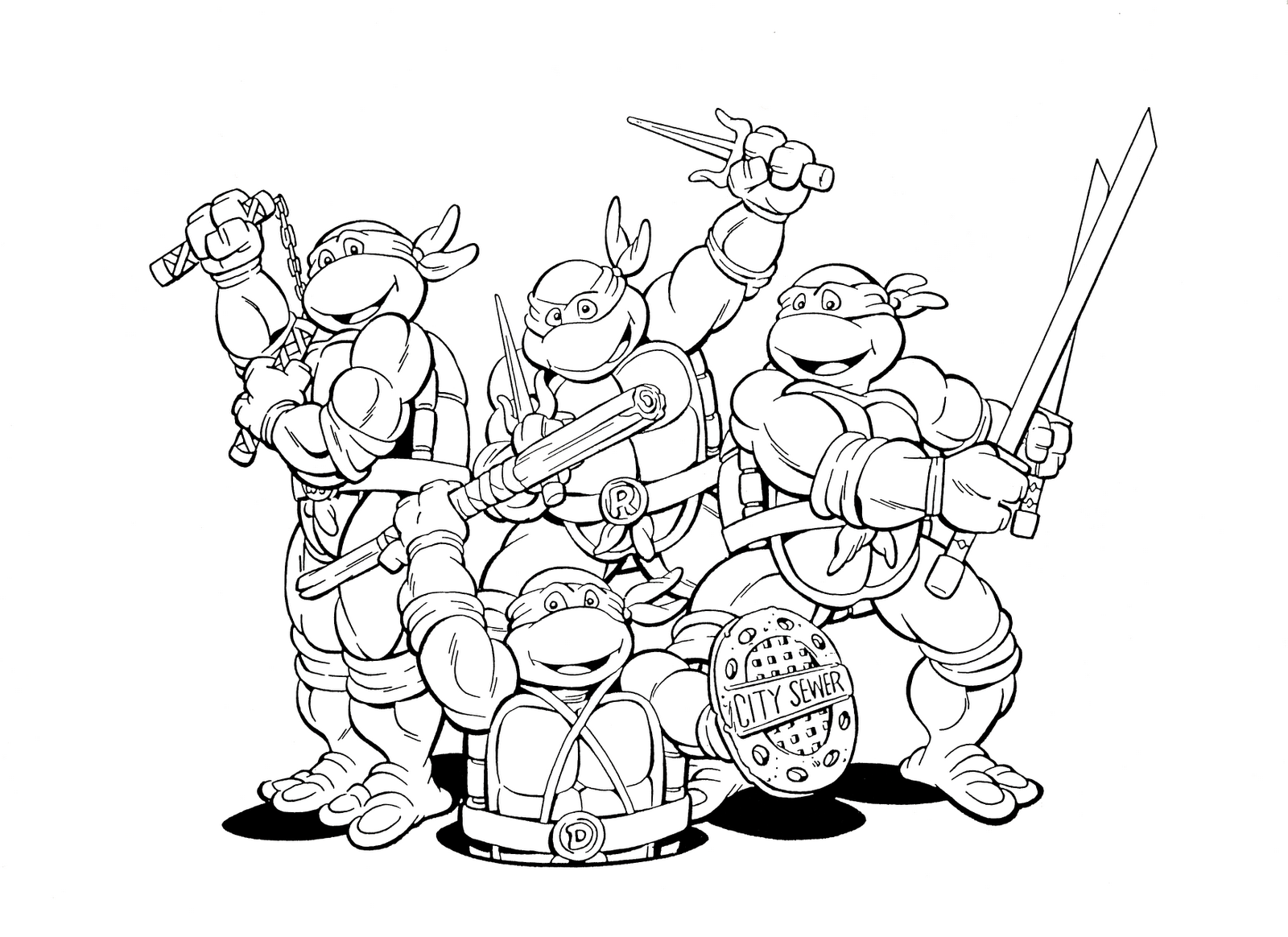 Mutant Ninja Turtles Coloring Pages Chloe's 4th Birthday 1600x1164 Mutant Ninja Turtles Coloring Pages Chloe's 4th Birthday