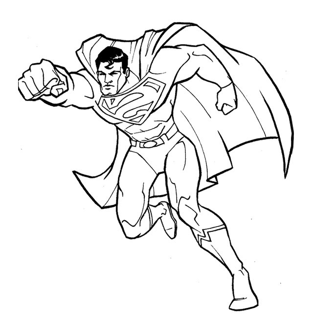 Superman Flying Coloring Pages at GetColorings.com | Free printable ...