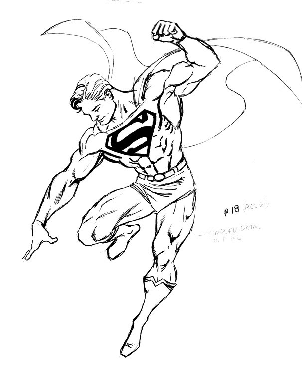 606x753 Free Superman Coloring Sheets