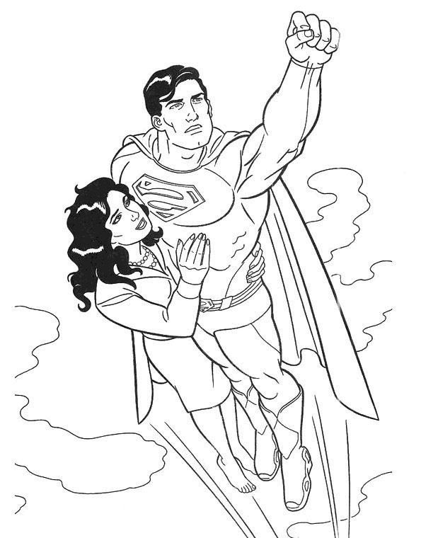 595x760 Superman Fly With Girl Coloring Page Art Amp Coloring Pages