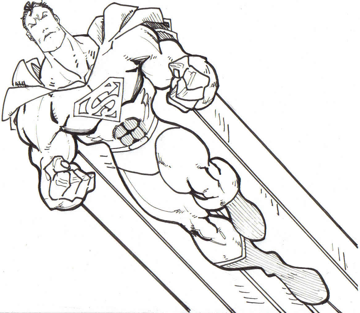 1167x1015 Strong Superman Free Coloring Page Kids Movies Superheros Superman